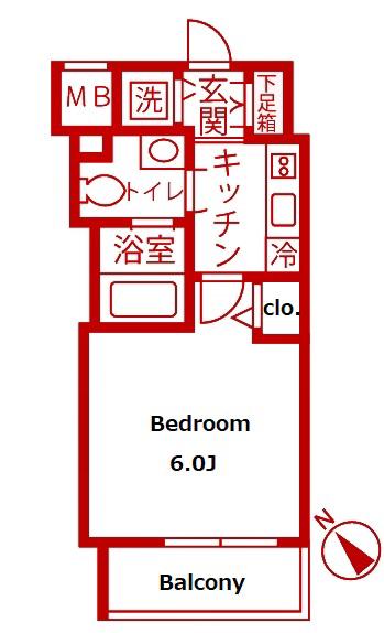 グランヴァン横濱反町(1K/8階)の間取り写真