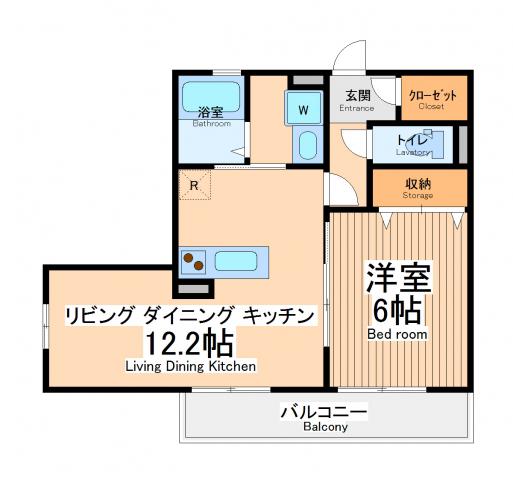 ルミナス四谷(1LDK/2階)の間取り写真