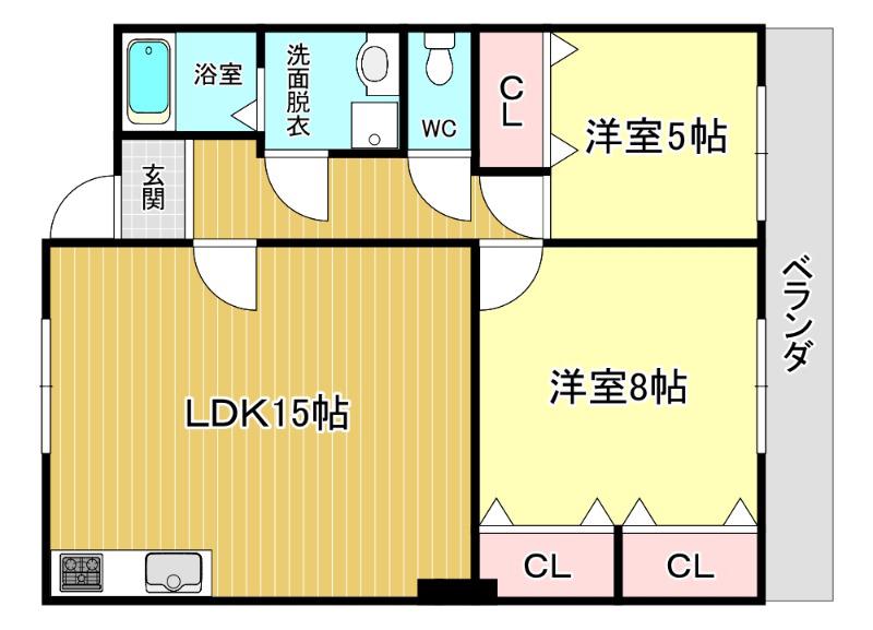 ロイヤルハイツ(2LDK/3階)の間取り写真