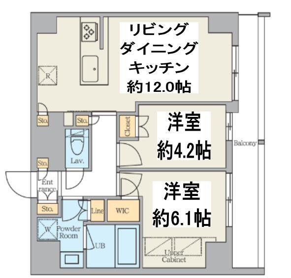 クレストコート東日暮里(2LDK/5階)の間取り写真