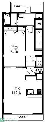 メゾンラヴィーヌ(1LDK/2階)の間取り写真