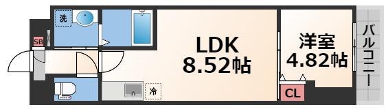 LUCK FIELD(1LDK/4階)の間取り写真