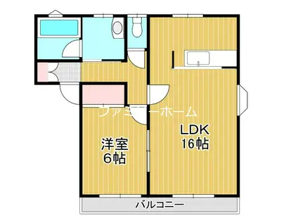 ミカミハイツB(1LDK/1階)の間取り写真