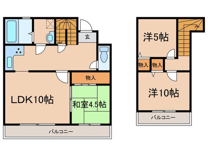 ヴォーン武庫山(3LDK/1階)の間取り写真