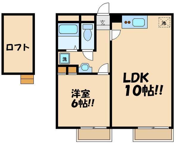 レオパレスヒルズ(1LDK/2階)の間取り写真