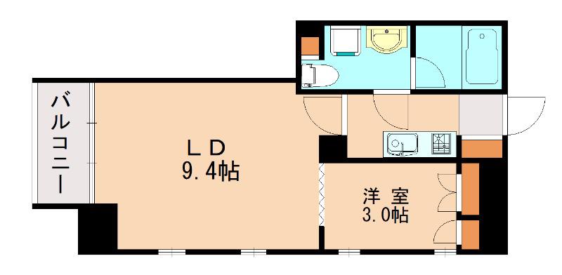 パークレジデンシャル博多(1LDK/3階)の間取り写真