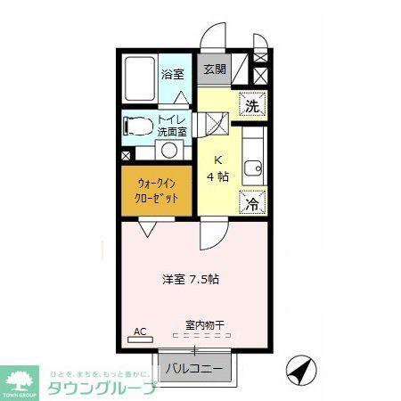 バンブーボックス(1K/2階)の間取り写真