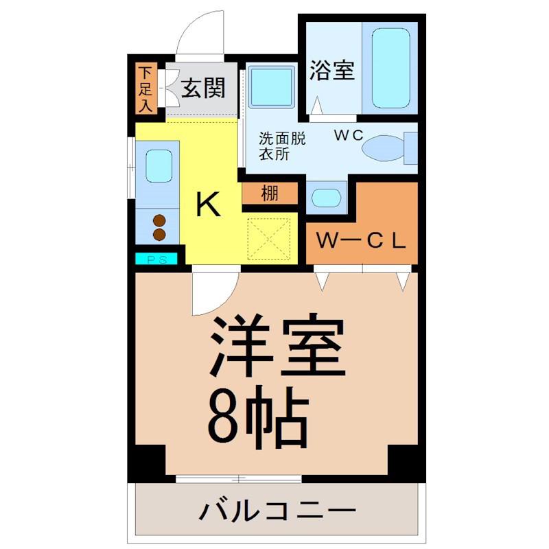 プチ・メイト(1K/3階)の間取り写真