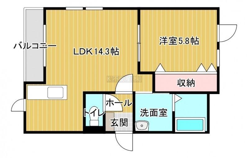 ALIVIO II(1LDK/2階)の間取り写真