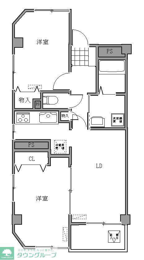 グラシアリノ町屋(2LDK/3階)の間取り写真