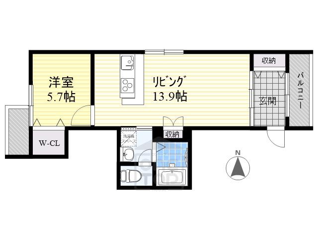 レユシールⅡ(1LDK/2階)の間取り写真