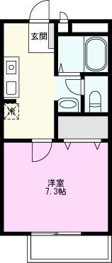 サンライフ越谷(1K/1階)の間取り写真