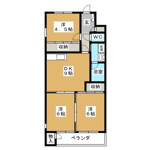 ミナミロイヤルハイツ(3DK/1階)の間取り写真