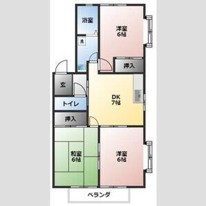 コーポラスシーダ(3DK/1階)の間取り写真