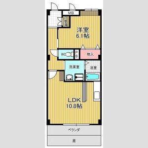 ヴェルジェ(1LDK/1階)の間取り写真