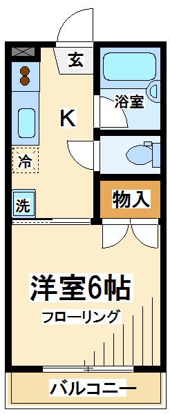 第二杉田ハイツ 弊社管理物件(1K/2階)の間取り写真