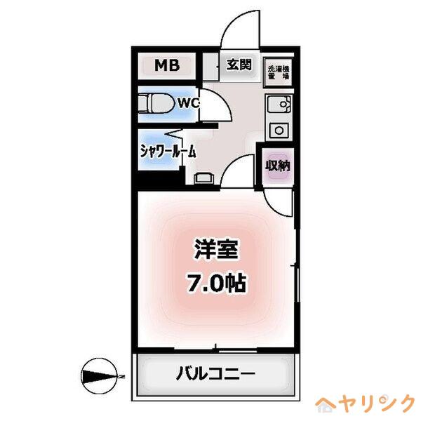 スノーランド城西(1K/4階)の間取り写真