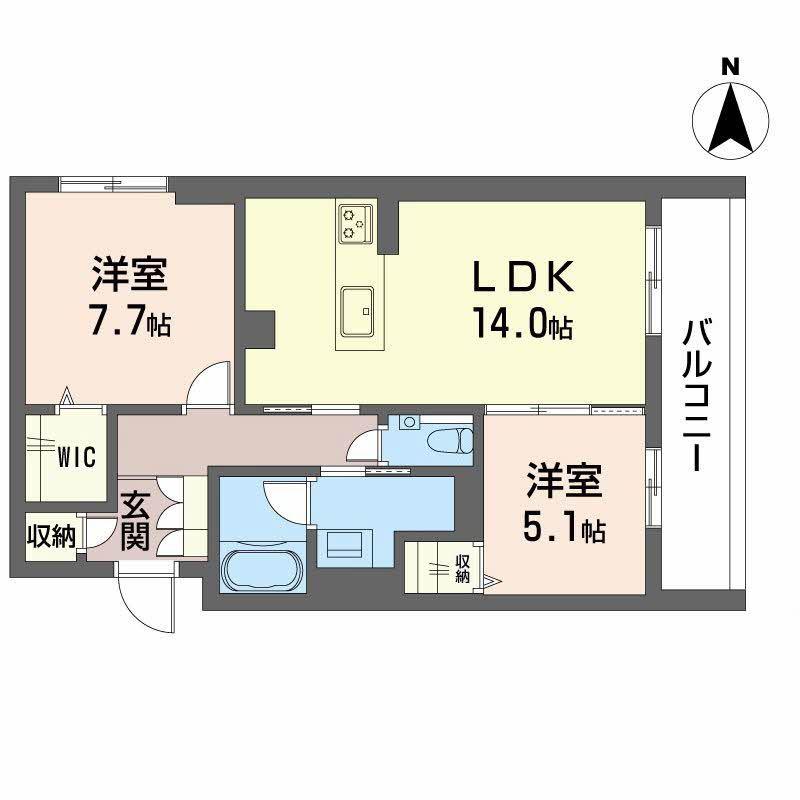 リーベン メーア(2LDK/2階)の間取り写真