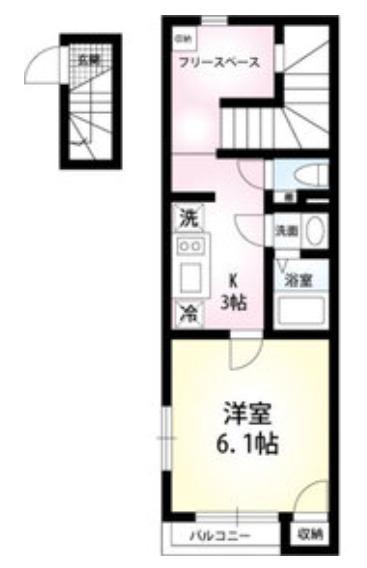 ヴィラセゾン船橋本町(1K/2階)の間取り写真