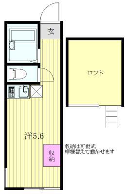 ビバーチェ上大岡(ワンルーム/1階)の間取り写真