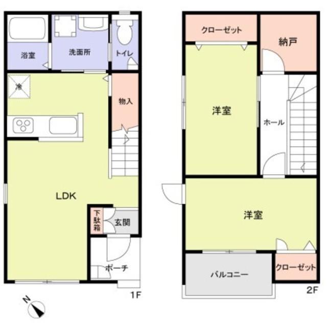 フォレストメゾン高石(2SLDK/1階)の間取り写真