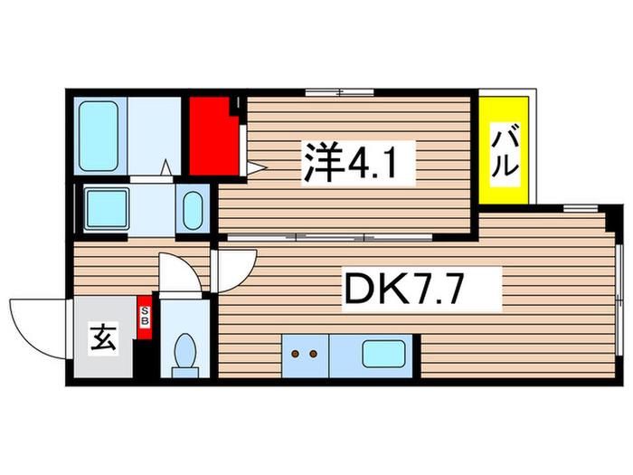 CIELO新千葉(1DK/1階)の間取り写真