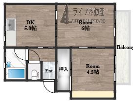 SERIE 東大阪(2DK/3階)の間取り写真