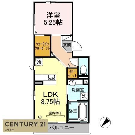 ラヴィトピア新町(1LDK/3階)の間取り写真