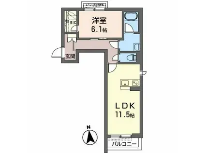 エルドラードII(1LDK/2階)の間取り写真