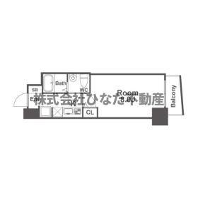 SERENITE堺筋本町SUD(1K/7階)の間取り写真