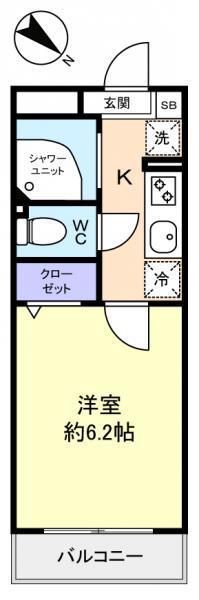 LA LUCE(1K/3階)の間取り写真