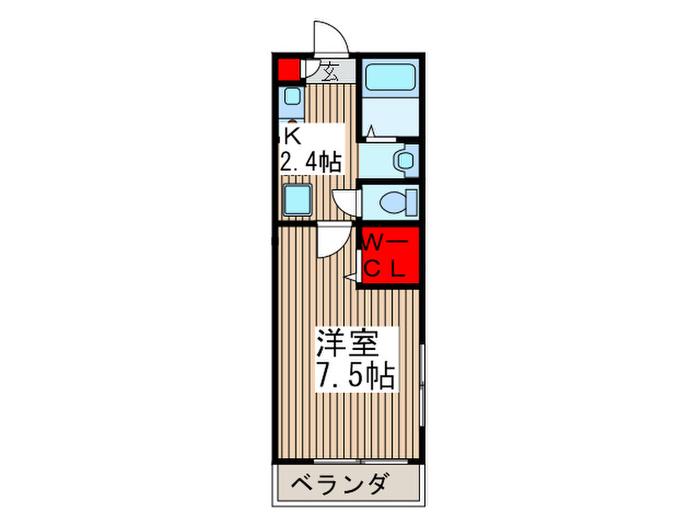 プランドール川口(1K/2階)の間取り写真