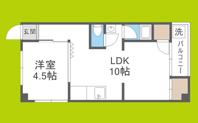 スカイハイツ中野(1LDK/3階)の間取り写真