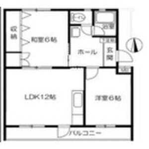上社ハイツ(2LDK/3階)の間取り写真