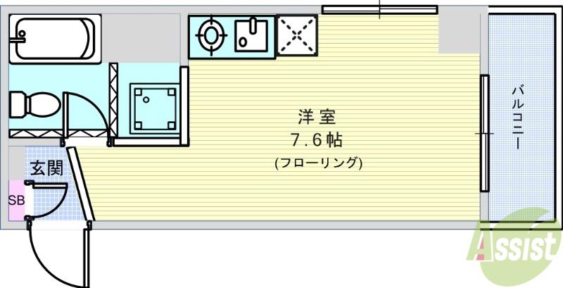 OAZO 庄内西町(ワンルーム/2階)の間取り写真