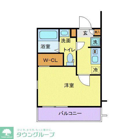 ラフィーナー松戸(1K/2階)の間取り写真