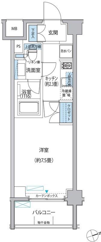 プラネソシエ大森山王(1K/2階)の間取り写真