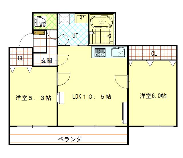 ビダ昭和通2(2LDK/2階)の間取り写真