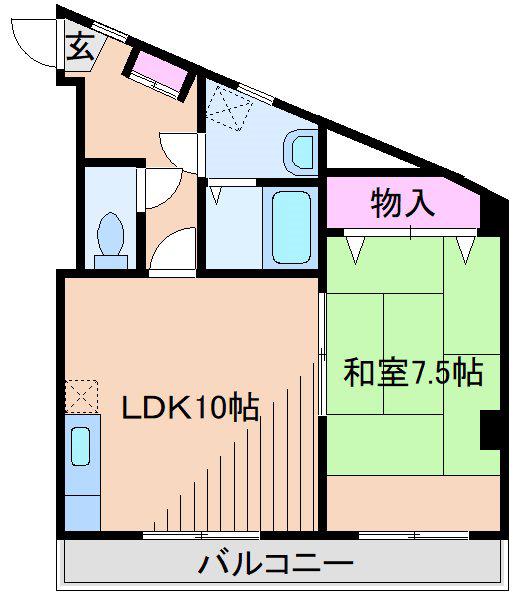 石本興業ビル(1LDK/2階)の間取り写真