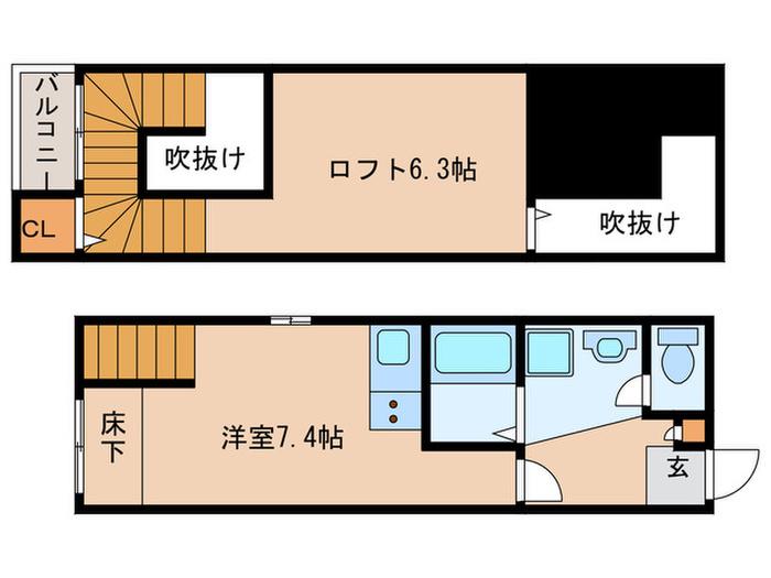 MAISONETIC ADORE(ワンルーム/1階)の間取り写真