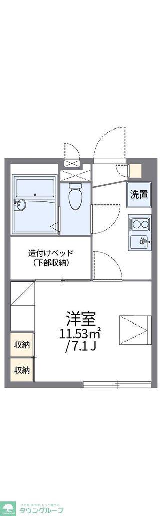 レオパレスレジデンス恵(1K/1階)の間取り写真