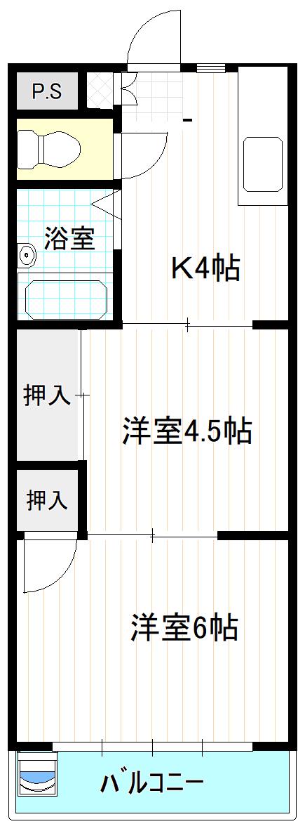 小昏ビル(2DK/2階)の間取り写真