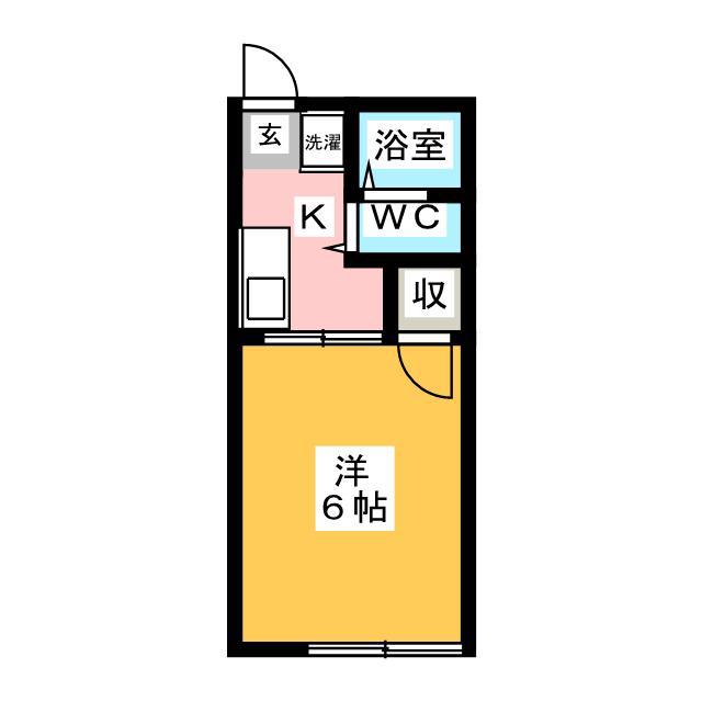 シティハイムクレドール(1K/1階)の間取り写真