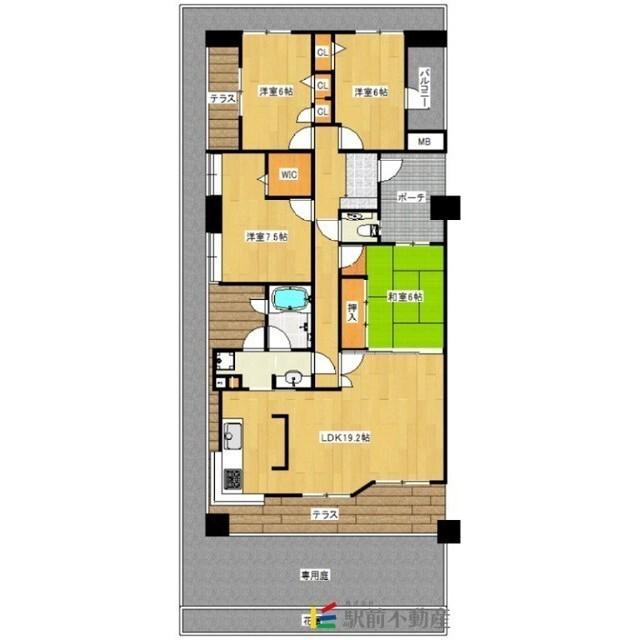ランドゥール城南の杜(4LDK/1階)の間取り写真