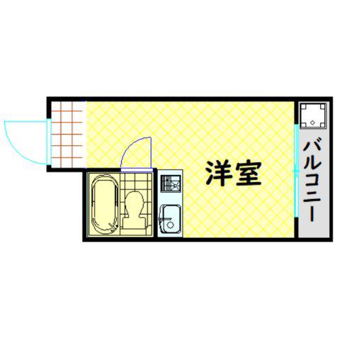 ラパンジール阿波座II(ワンルーム/2階)の間取り写真