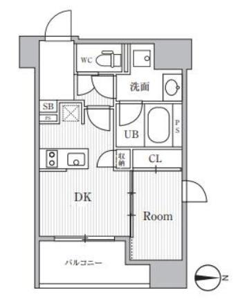 CAVANA SHINTOMICHO(1DK/3階)の間取り写真