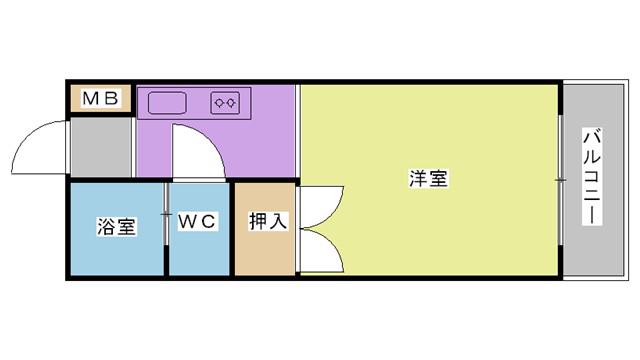 PLイースト久留米大前II(ワンルーム/3階)の間取り写真