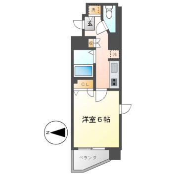プレサンス鶴舞グリーンパーク(1K/14階)の間取り写真
