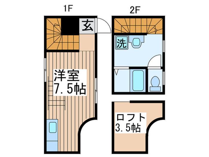 カンラ梅島(ワンルーム/1階)の間取り写真
