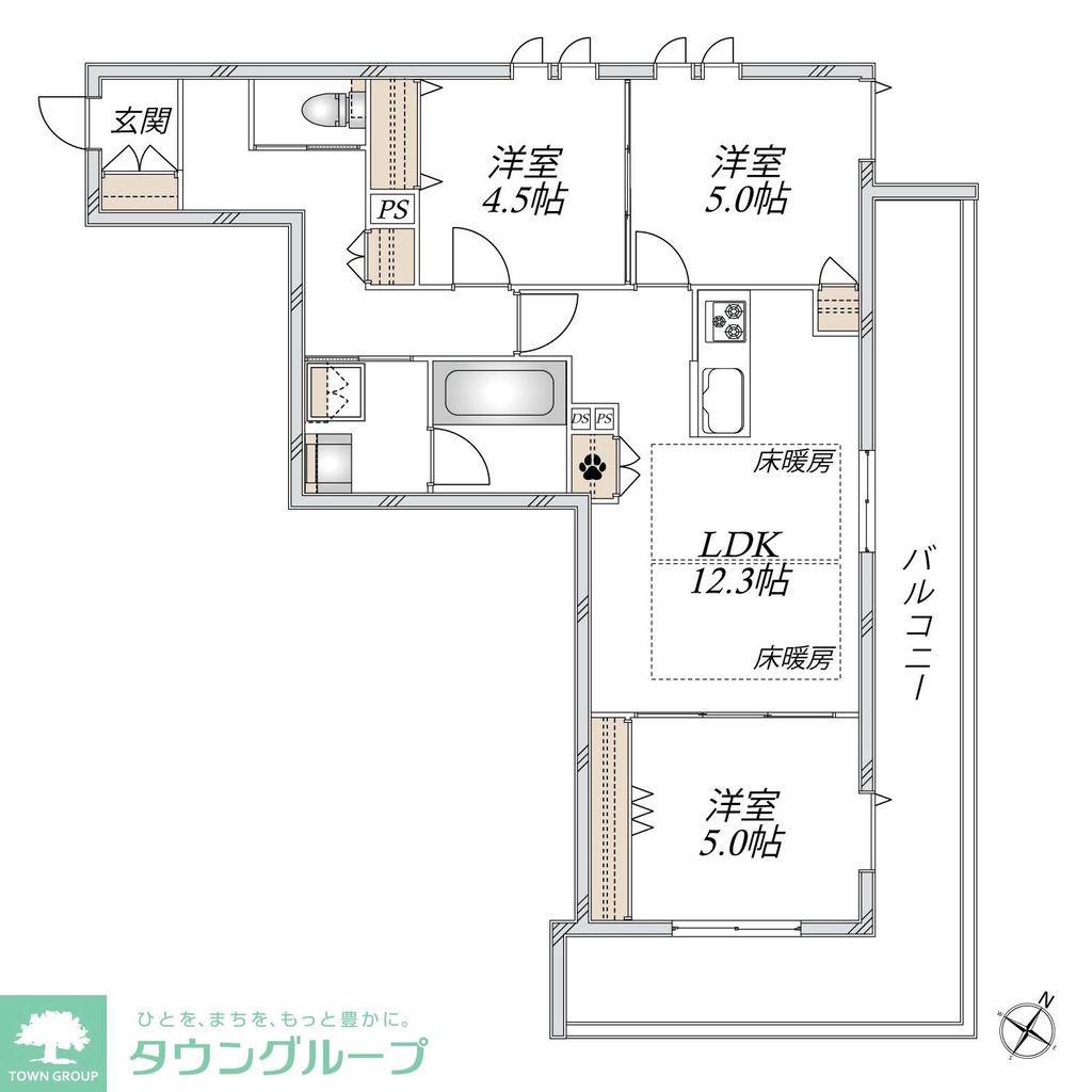 THE PRIMROSE AT東松戸(3LDK/2階)の間取り写真